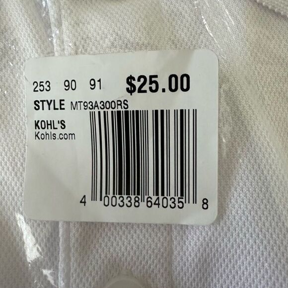 Tek Gear Men’s White Polo Shirt Classic Fit 3 Button Placket Large White - Picture 2 of 5